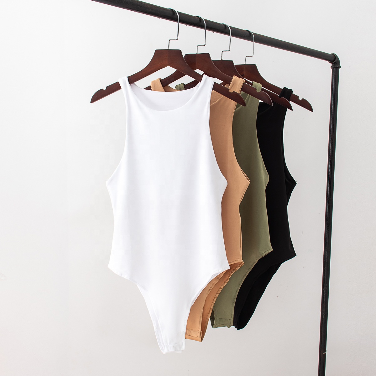 

New Fashion Casual Bodysuits European and American Style Women Solid Color Slim Jumpsuit