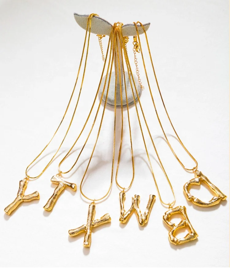 

Fashion Alloy A-Z Letter Necklace Gold Initial Pendant Necklaces