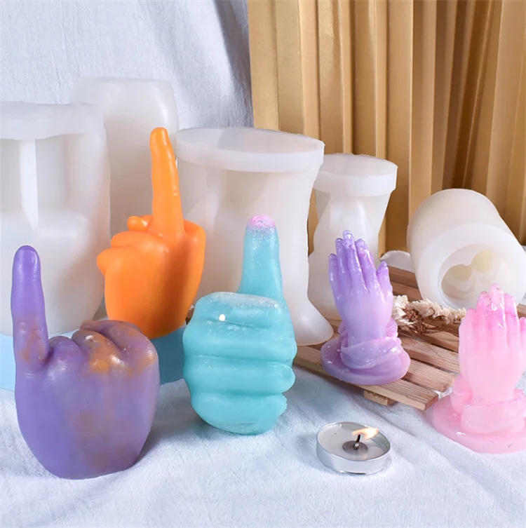 

Y3150 Creative 3D christmas ornament silicone candle molds, White