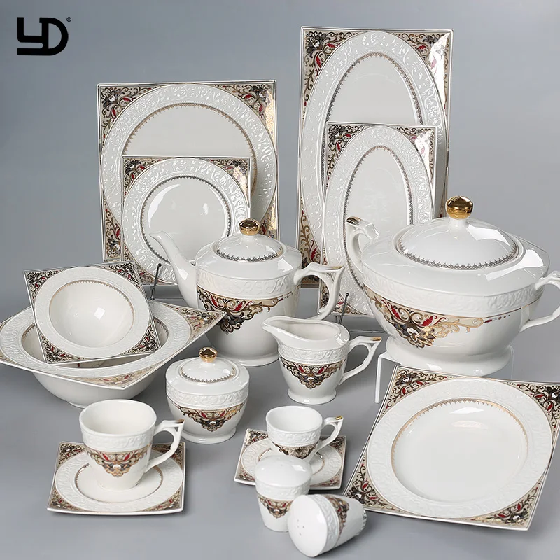 Plate Durable Porcelain Dinnerware+sets 