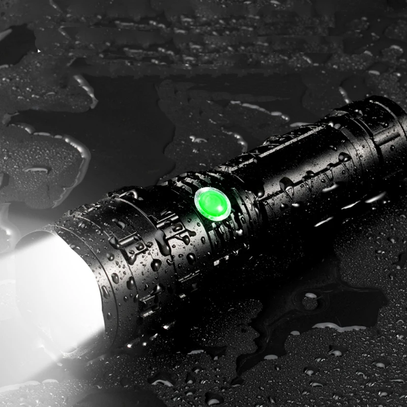 Manufacturer Supply Multi-function Bright light High power Aluminum alloy XHP50 LED IP68 Waterproof flashlight Torch