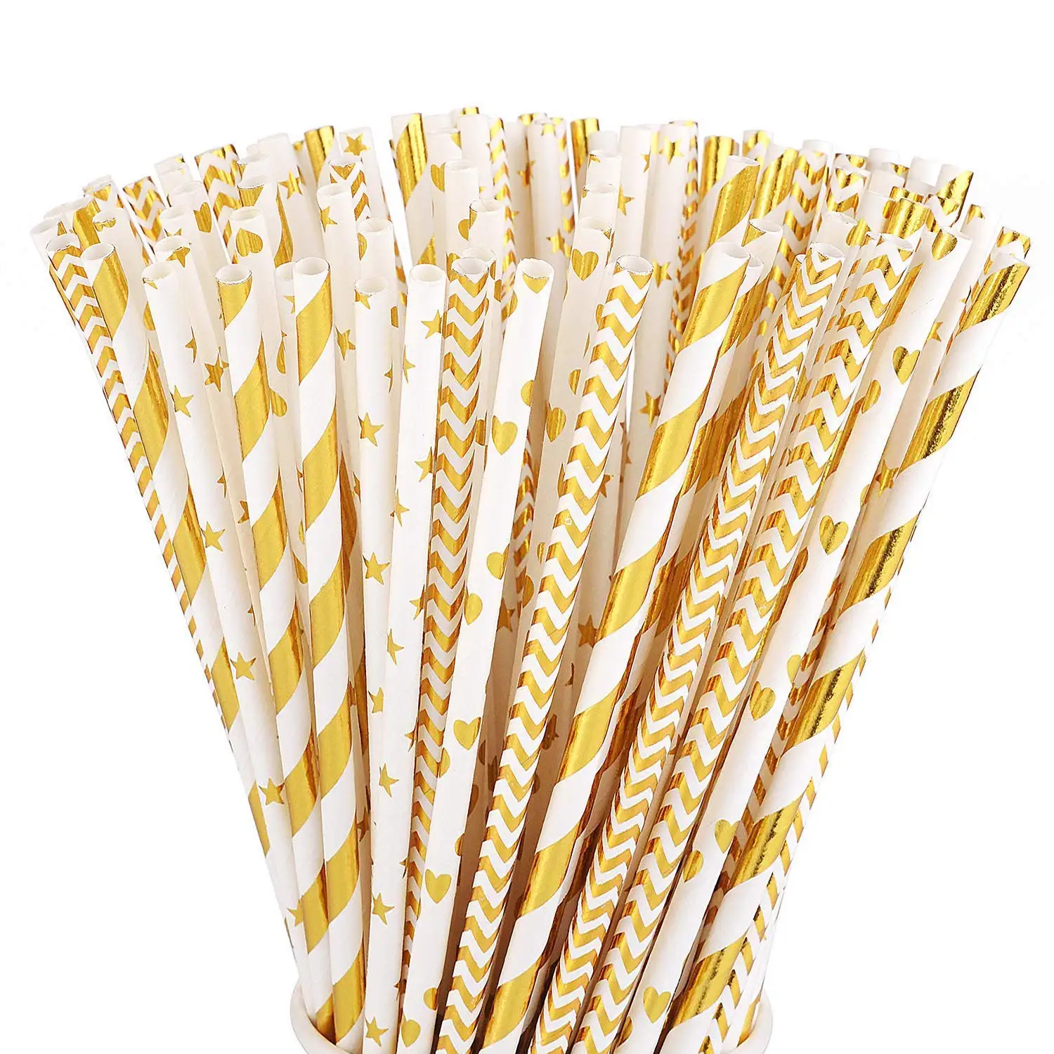 100 Paper Straws Colorful Star Pattern Drinking Straw For Party Wedding Birthday 
