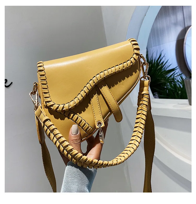 

2021 High Quality Trendy Women'S Leather Semicircle Saddle Fashion Shoulder Hand Bags Ladies Purse And Handbags Bolsa