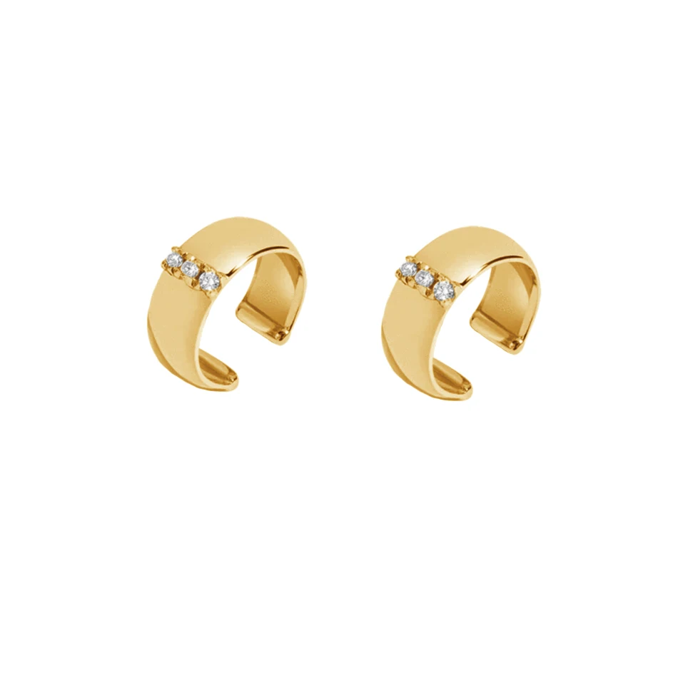 

New arrivals 925 Sterling Silver Earrings For Women 18K Gold plated Ear Cuff With Zircon