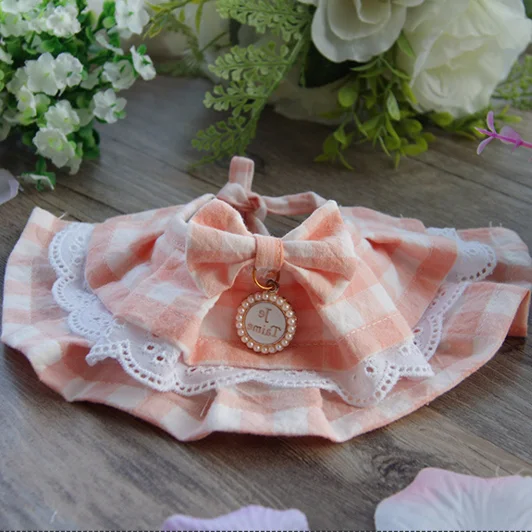 

Wholesale nice price Pet bib ring lace bow accessories Drool Elegant Pet Saliva Soft Towel