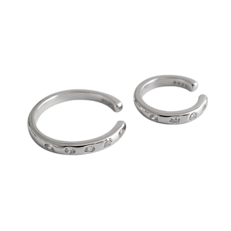 

hgih polish 925 sterling silver minimalist vintage zircon elegant versatile clip earrings for women