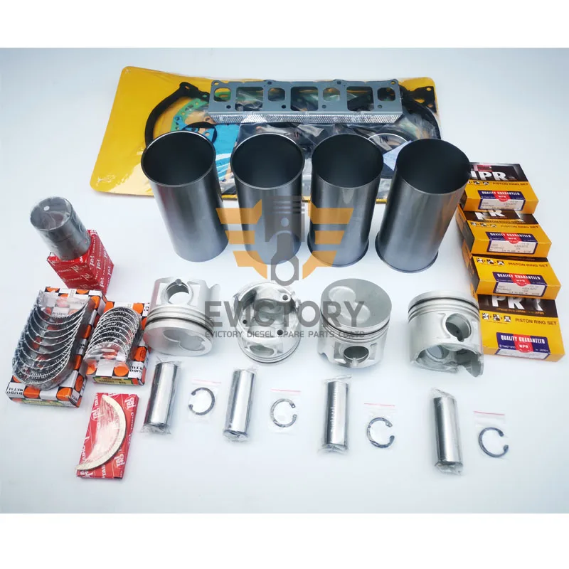 

For Isuzu forklift engine parts 4JG1 rebuild kit +water pump non-turbo piston