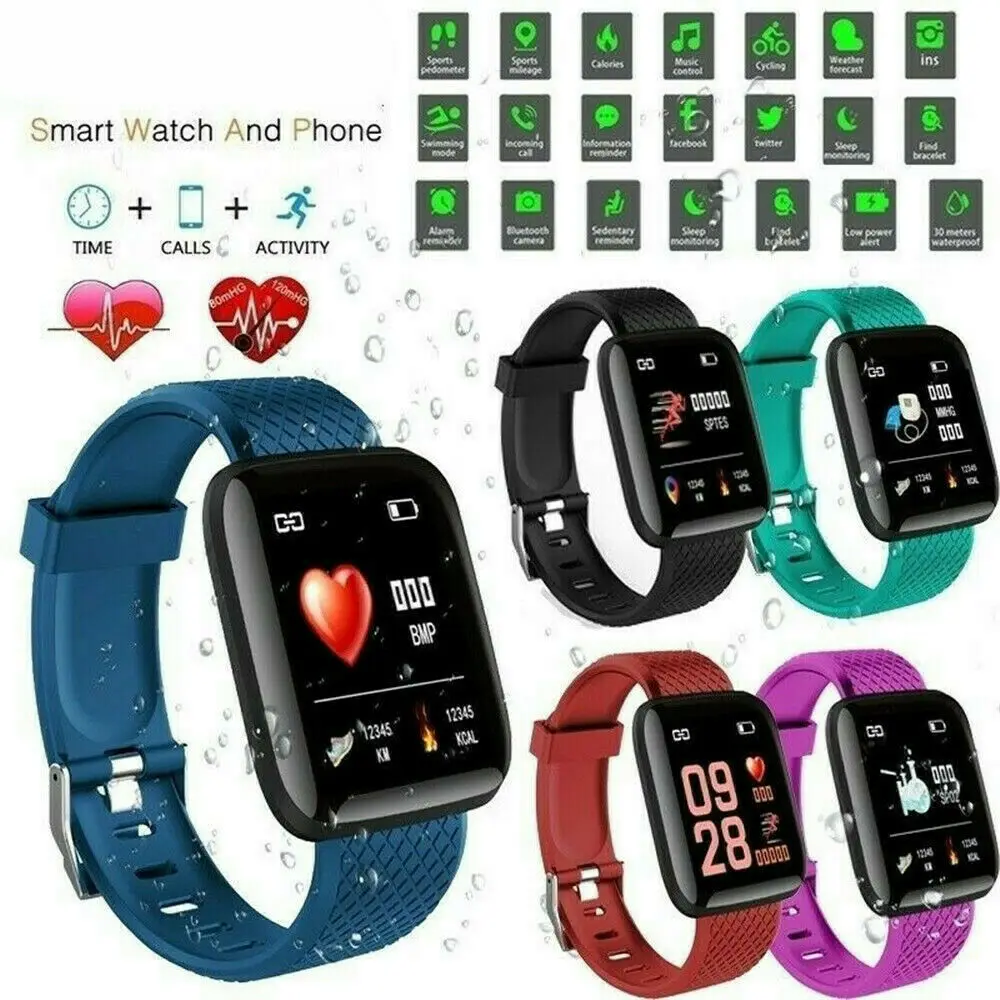 116 Plus Smartwatch Pulsera con Monitor de Ritmo Cardíaco Presión Arterial  y Oxígeno | Gearbest España
