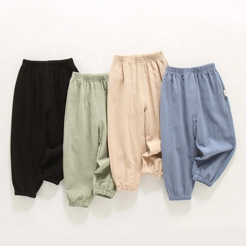

Summer Casual Baby Toddler Soft Cotton Linen Pants Long Baby Girls Boys Loose Harem Trousers, Picture