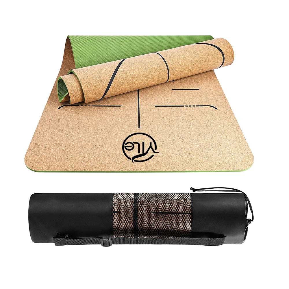 

Biodegradable eco friendly Baby TPE thick custom cork mats fitness with laser line