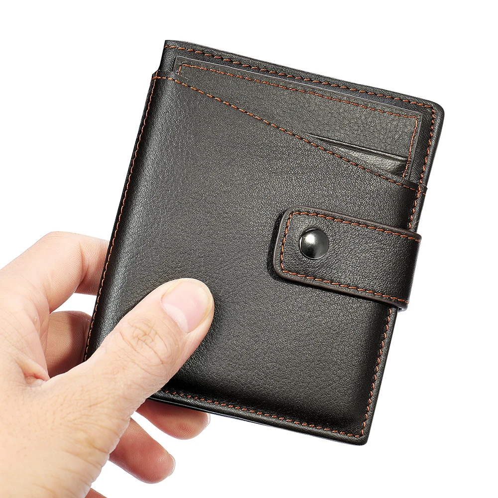 

Marrant 8934 minimalist genuine leather slim wallet cards coin wallet leather, Coffee, brown