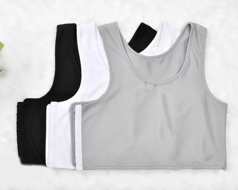 

2019 Female Corset Tanks Tops Short Chest Breast Vest Breathable Buckle Binder Trans Lesbian Tomboy T-shirt Tops Costume