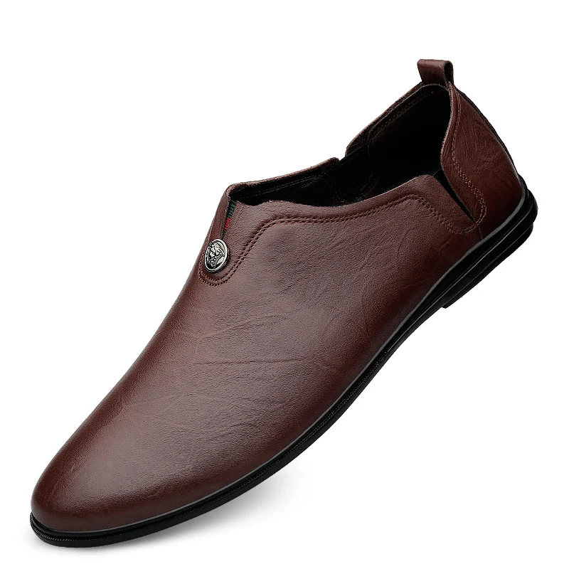 

2021 Fashion casual genuine dress real leather business loafers shoes for men