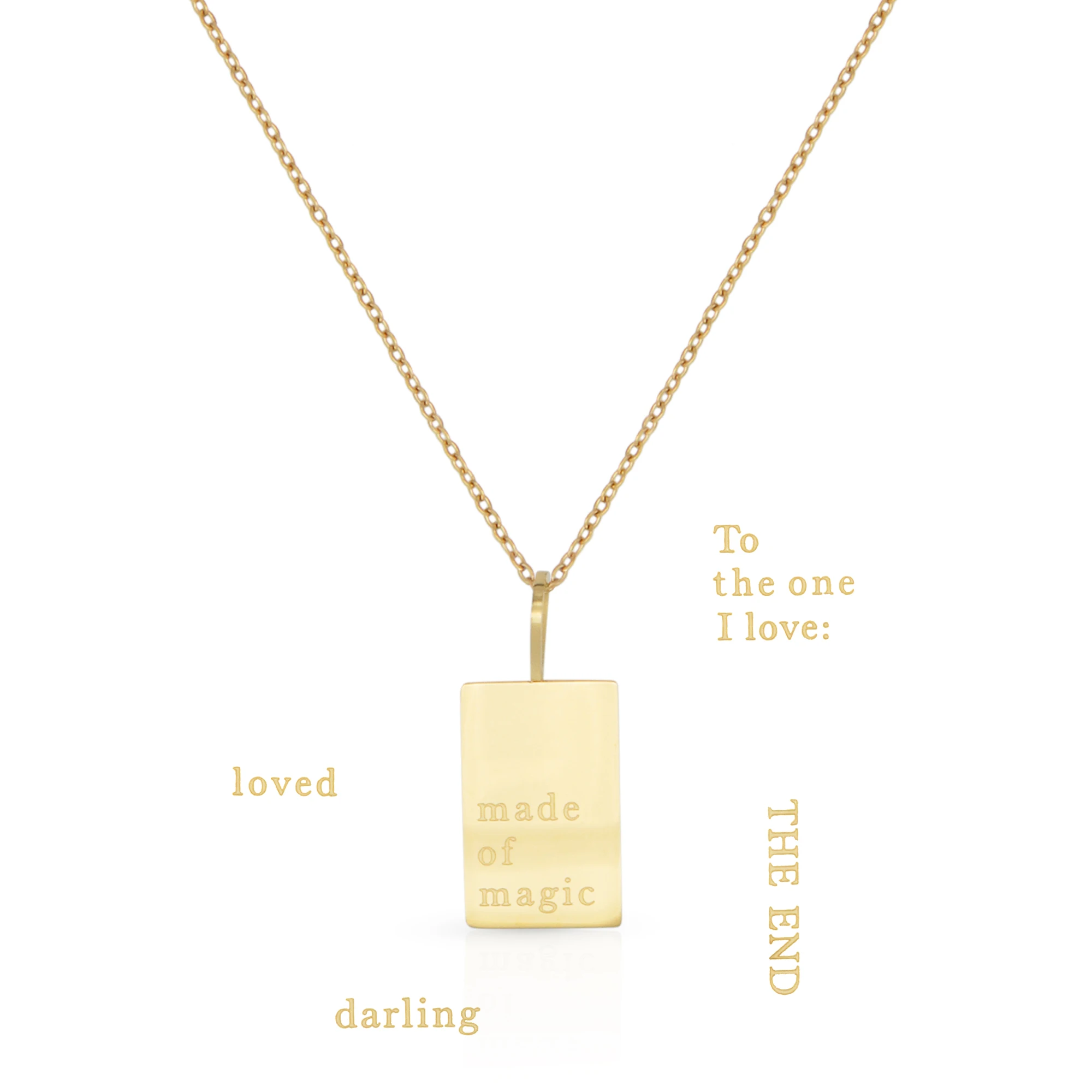 

Chris April in stock fashion jewellery PVD gold plated 316L stainless steel slang common saying Square Card pendant Necklace