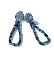 

Wholesale new products women's accessories marbled blue geometric earrings