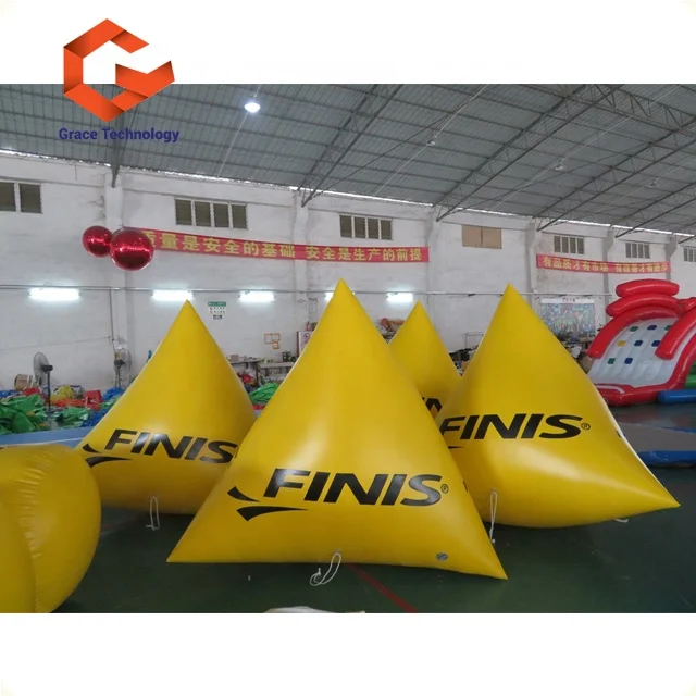 

Inflatable Triathlon Buoy / Inflatable Buoys Triangular Shape / Inflatable Water Buoy In Advertising Inflatable, Customized color