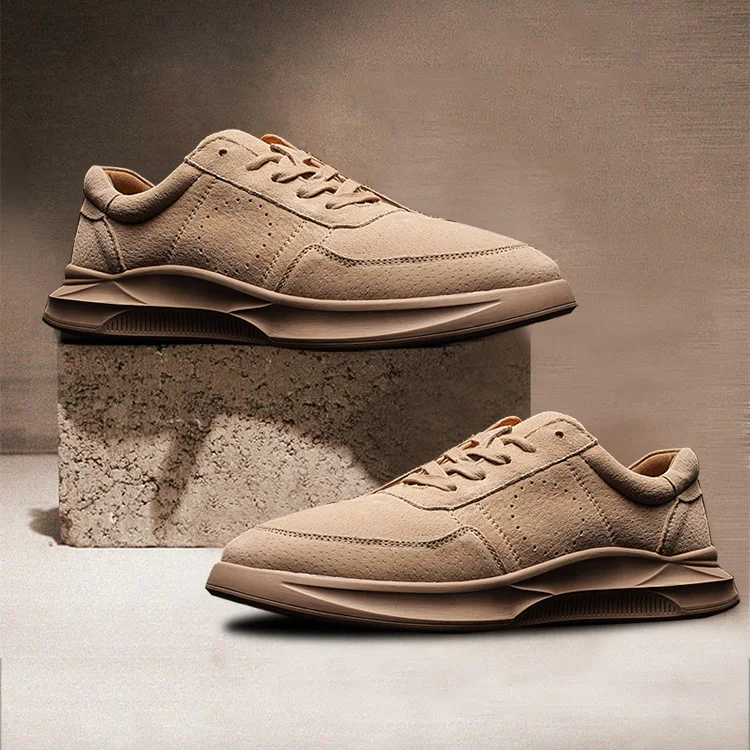 

Winter Fleece-Lined Brown Faux Suede Fashion Man Shoes Men's Casual Shoes Sneakers for Men, Fleece lined brown;brown