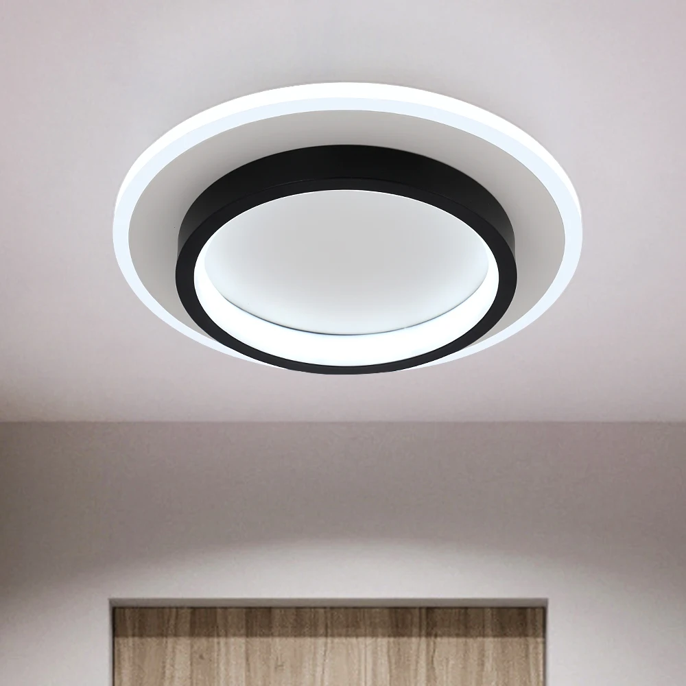 Modern Round Chandelier Led Lamp Minimalism Flush Mount Ceiling Light for Office Living Room