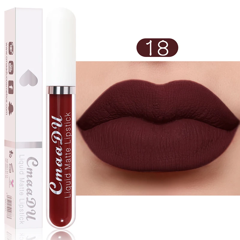 

18 Colors Not Easy To Fade Matte Velvet Lip Glaze Waterproof Lasting Moisturizing Sexy Lip Gloss Lipstick Cosmetic