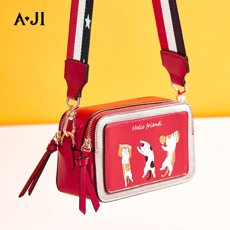 

AJI 2020 New design custom Cartoon Printing PU crossbody bags for women shoulder bag portable female bags women handbags, Can customized