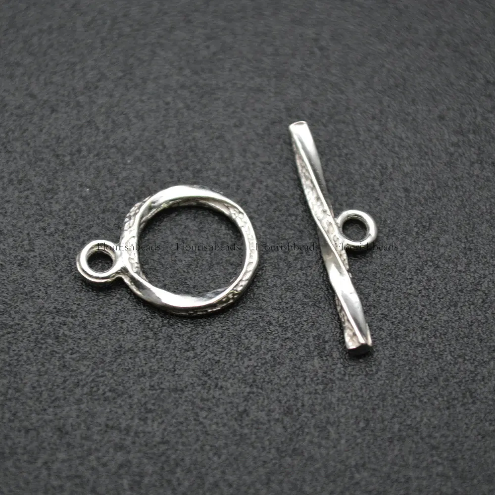 

S925 Silver Round Circle Shape Necklace Bracelets Toggle Clasps Jewelry Findings