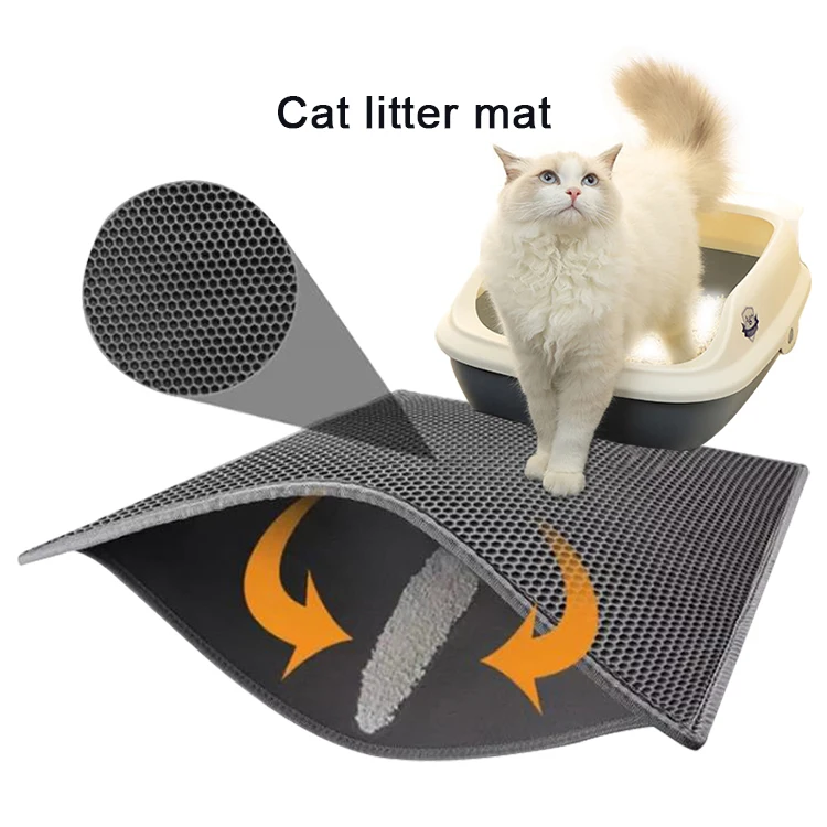 Hot Sell Cat Litter Mat Eva Double-layer Pet Cat Litter Trapper Mats ...