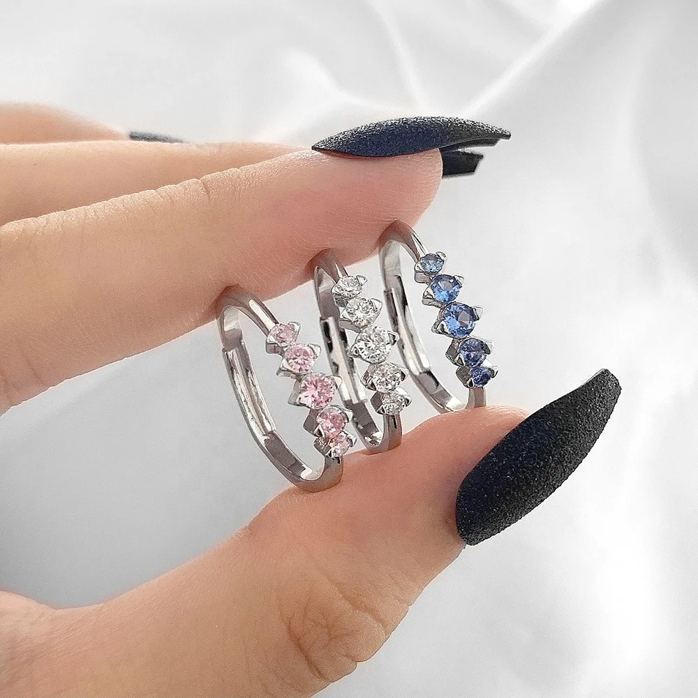 

High Quality Wholesale 925 Sterling Silver Rings Women Synthetic Cubic Zirconia Rings