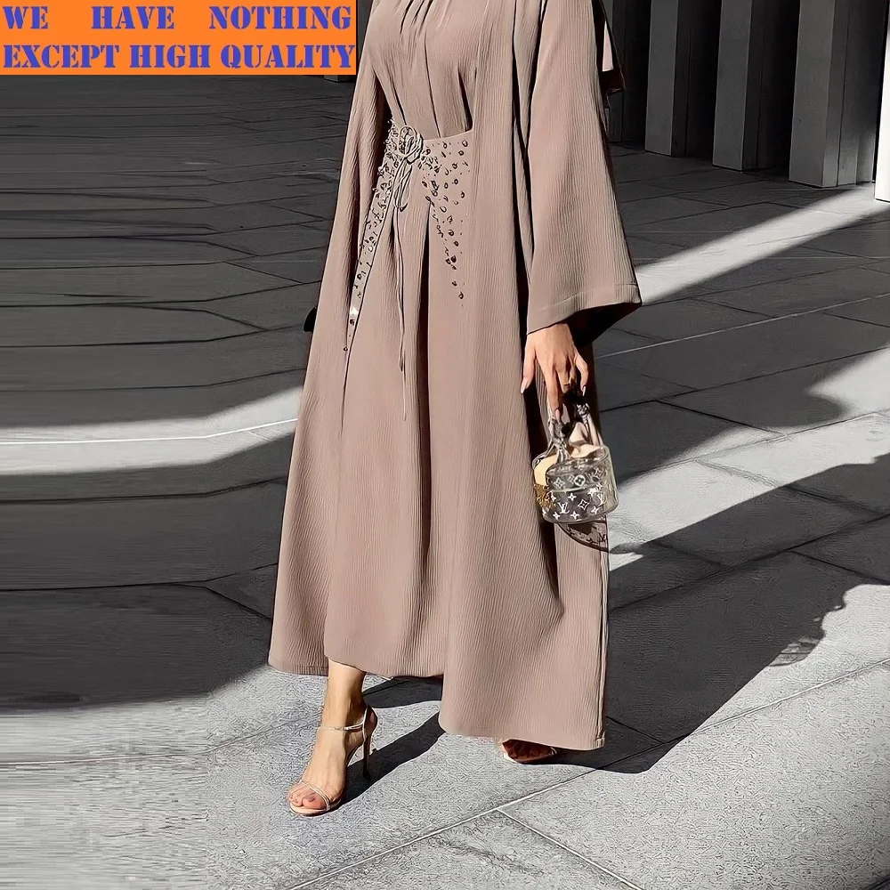 

2022 3pcs Long skirts turkey abayas from dubai long muslim arabic dresses for woman turkish caftan open abaya islamic clothing, Picture