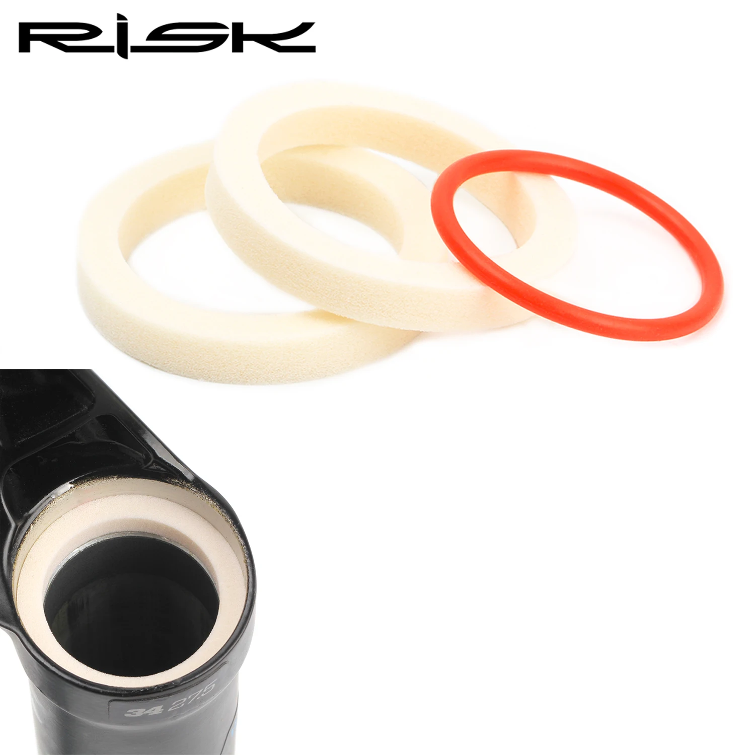 

2PCS RISK Bicycle Fork Sponge Ring Oil Sealed Foam For Bike Suspension Fork Sponges Itinerary 0-ring 32/34/35/36mm