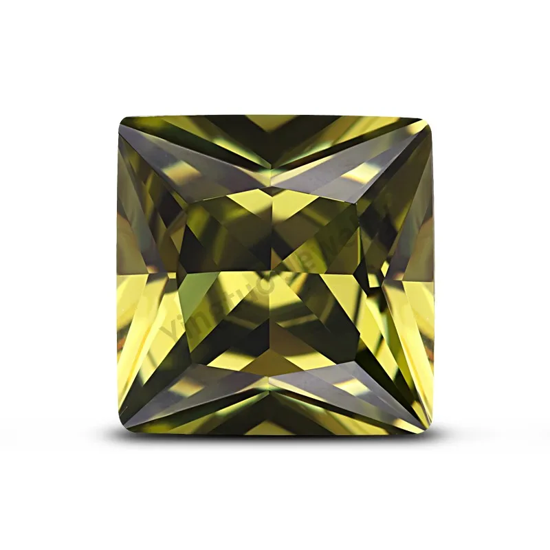 

Pridot Princess Cut Cubic Zirconia Wholesale Price Machine Cut Gemstone