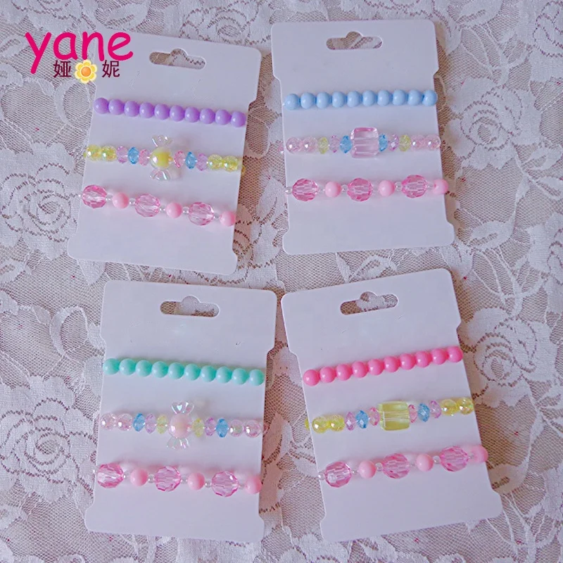 

Children cute cartoon bracelet baby bracelet girl princess clear beaded bracelet jewelry set