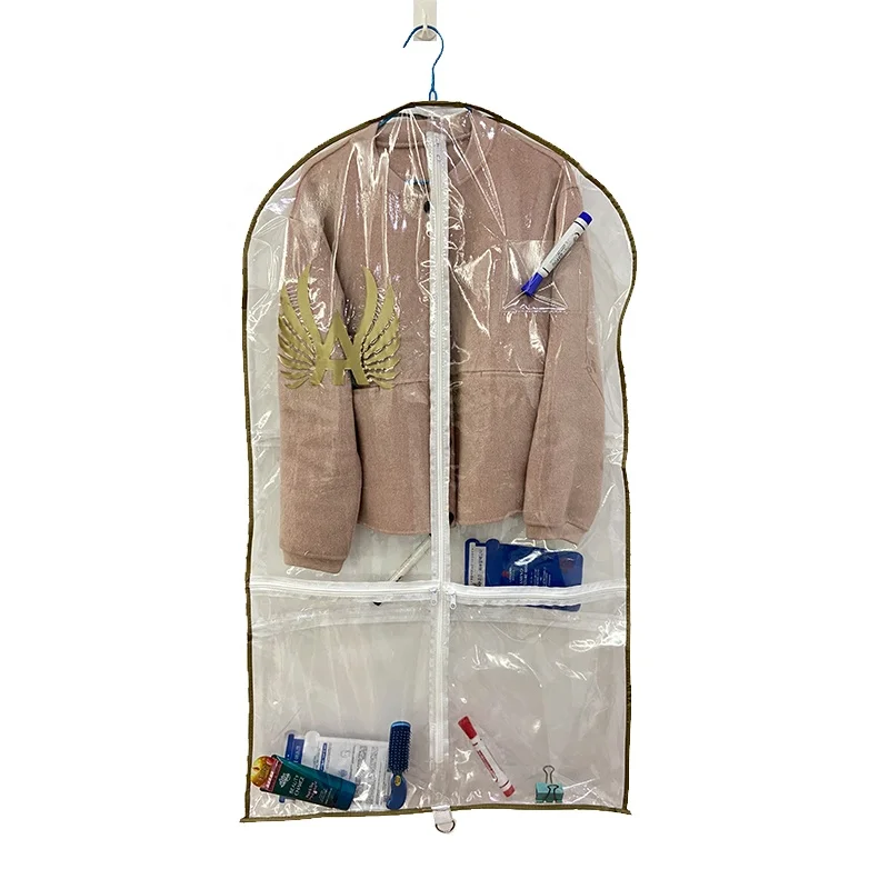 Customs Logo Printed Plastic Clear Pvc Pe Wedding Dress Bag Suit Cover