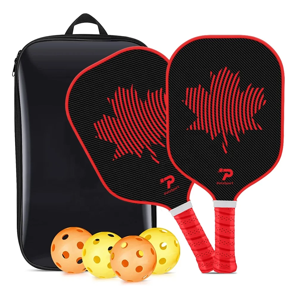 Factory Direct High Quality USAPA Approved 16mm 3K Fiber Carbon Pickleball Paddles Set of 2 4 Pickleball Balls