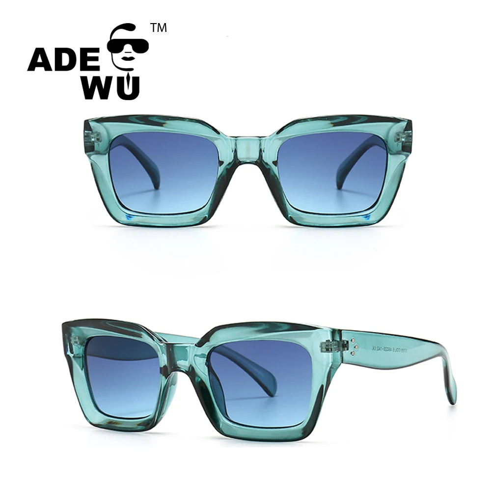 

ADE WU CC1735- 1 New Fashion Square Gradient Sunglasses 2021 Women Brand Design Sun Glasses Vintage Female Shades UV400, As shown in figure