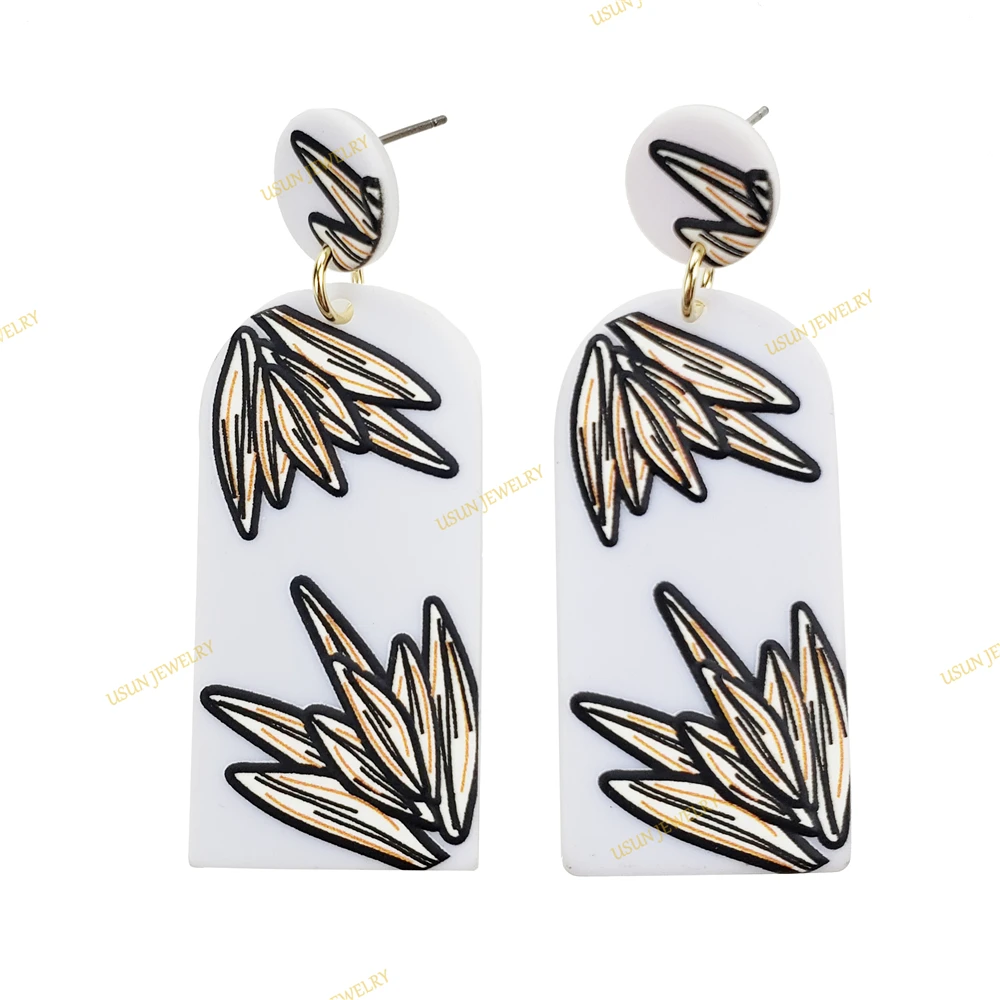 
Korean handmade fashion colorful chic dangle polymer geometric clay flower drop earrings stud jewelry for women girl wholesale 