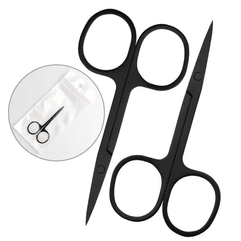 

Black Curved Head Eyebrow Eyelash Scissor Makeup Manicure Scissor Nail Tool Eyebrow Nose Eyelash Cuticle