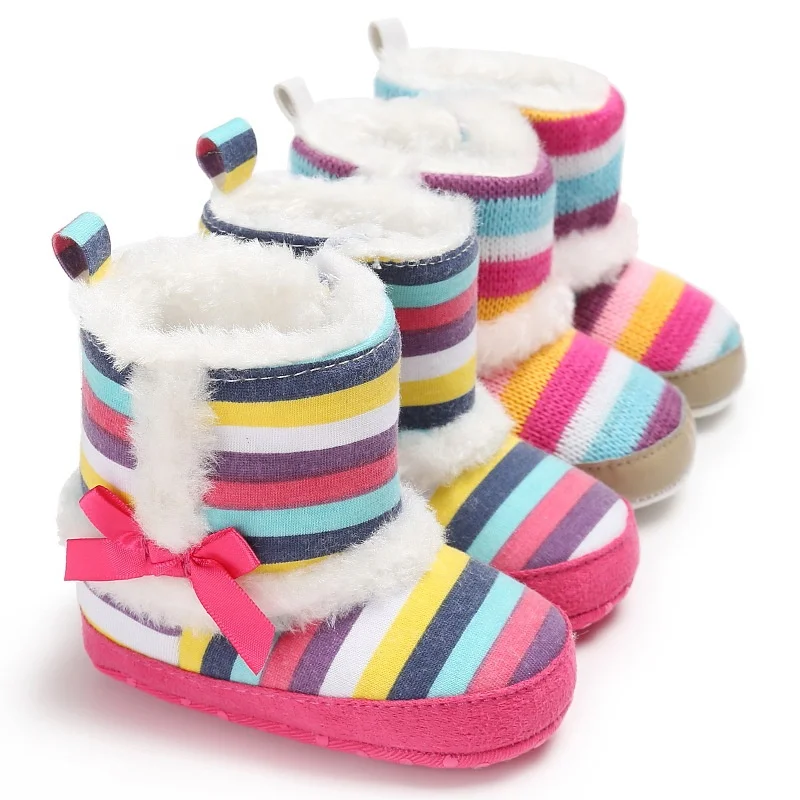 

2020 High quality handmade knitting colorful upper newborn 0-1 year boots for boys and girls baby winter shoes