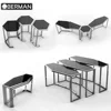 Hotel kitchen product buffet table supplies commercial luxury modern stainless steel small restaurant tables and chairs