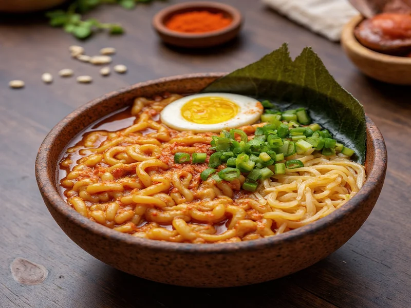 Homemade ramen bowl with customizable seasoning