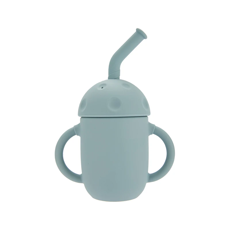 

Silicone Baby Training Straw Sippy Cup With Lid And Straws