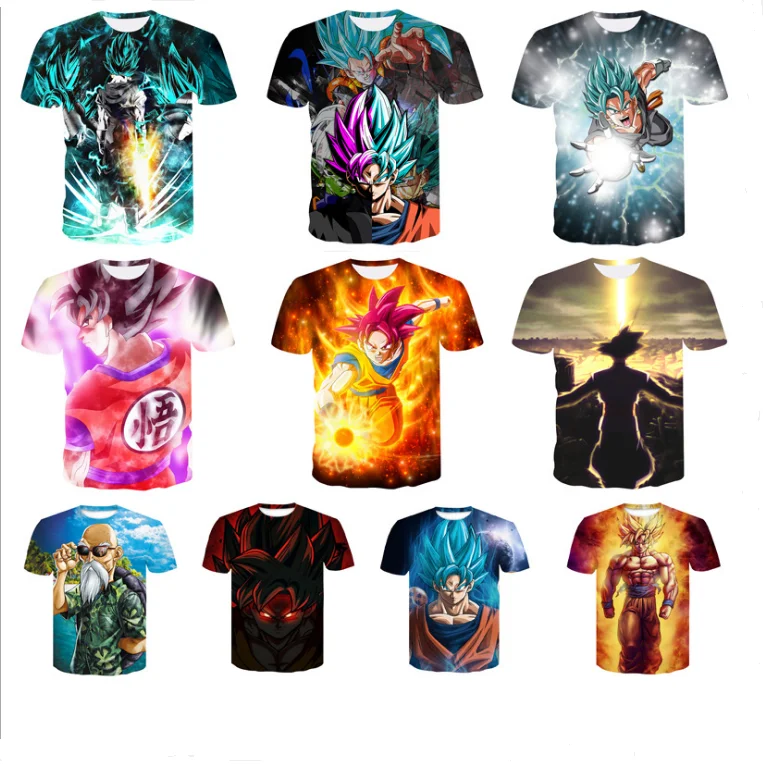 

2020 new fashion digital printing japanese anime cartoon super dryfit mens t shirts man clothing