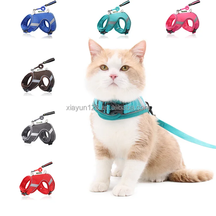 

OEM/ODM Arnes De Perro Custom Pet Cat Dog Harness Adjustable Breathable Mesh Dog Harness And Leash Set Cat Harness Leash