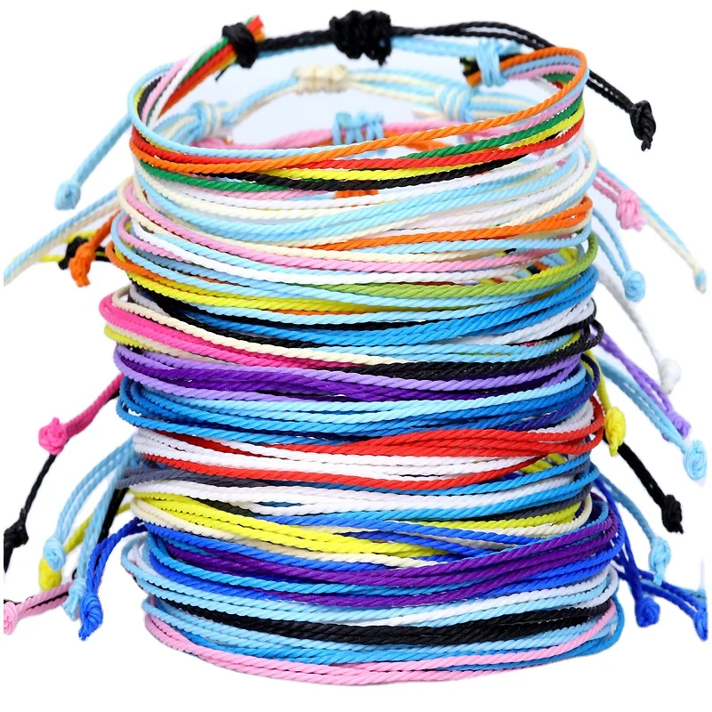 Taiwan Wax Thread Hand Woven Bracelet Multi-Color Rope Braid Friendship Bracelet