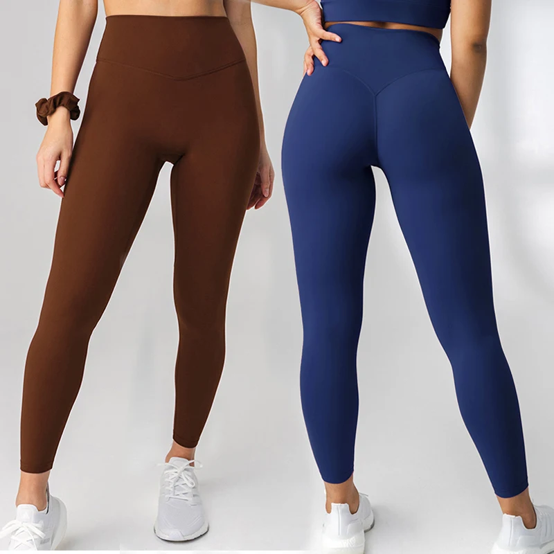 

Hot Sale Beautiful Back Deep V Seam High Waist Peach Hip Sports Yoga Leggings Pants Women Workout Gym Fitness Yoga Wear Clothes