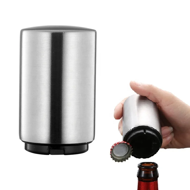 

Party Bartender Stainless Steel Push Down Pop Off Automatic Magnetic Beer Bottle Opener for Bar