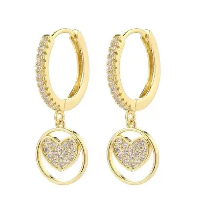 

Hoop Shaped Five Pointed Star Earrings Heart Shaped Earrings for Women