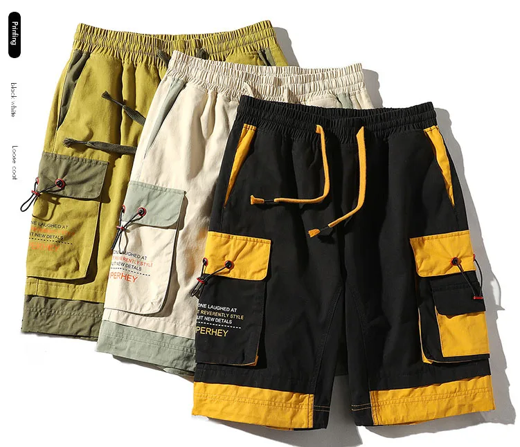 

Purplewind New Design Men's Summer Short Pant Jogger cotton casual shorts loose pant, 3 colors