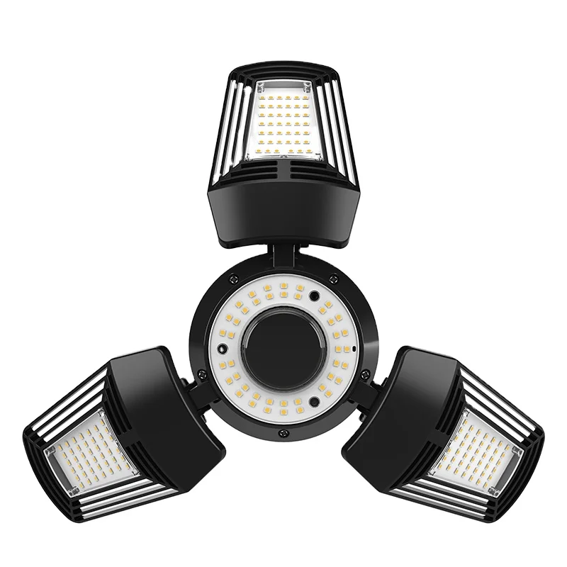 

ETL DLC listed IP65 Waterproof Adjustable 60w 80w 100w 125w 150w E26/E27 Ceiling LED Garage Light, White/black