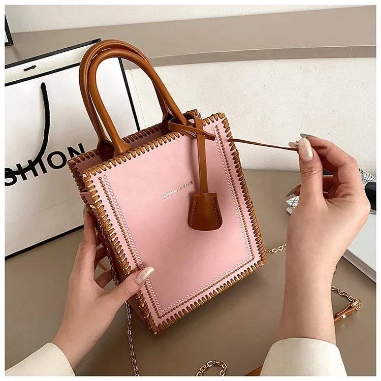

Trend Handmade Pu leather small Square hand bags lady DIY bag handmade women handbags, Black ,white,pink,blue