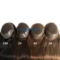 

Elegant Hair swiss lace with PU at sides and back 20inch hair length with #2 color hair topper